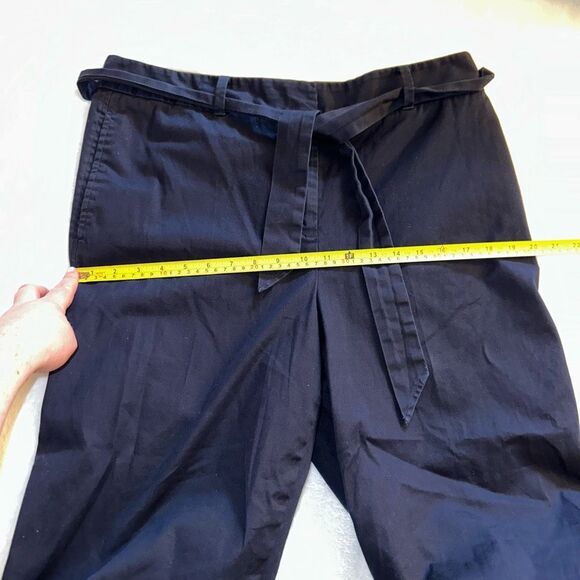 Talbots Women’s Wide Leg Belted Pants Navy Blue Size 12 EUC - Picture 7 of 11